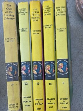 Nancy Drew Grosset & Dunlap Yellow Spine Book Lot (Set of 5)